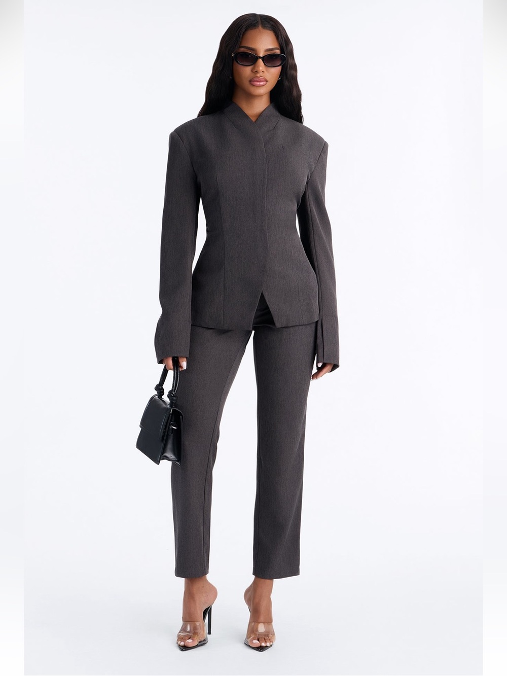 Fashion Nova Charcoal Structured Women's Blazer